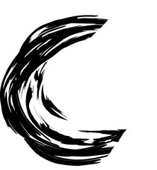 Silhouette of ocean waves. Curve surfing icon, hand drawn artwork.