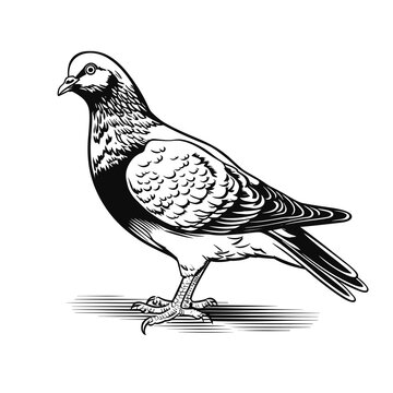 recommend clip art: Hand Drawn Flat Color Pigeon Illustration