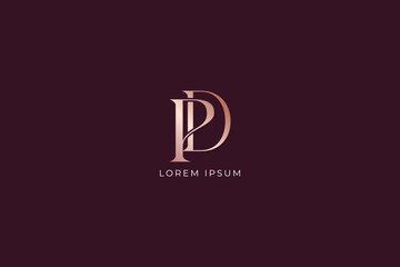 pd letter luxury design modern style creative wordmark design typography illustration, pd wordmark, dp logo - obrazy, fototapety, plakaty