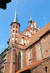 Fototapeta na wymiar Frombork Cathedral Red Brick Spires