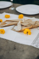 Fototapeta na wymiar Table setting with flowers