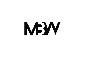 Obraz premium Monogram Letter MBW Negative Space Modern Initial Logo Design ,MBW linked circle uppercase monogram logo