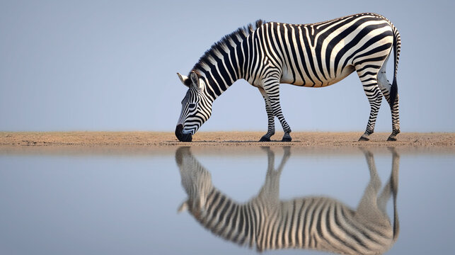 A Zebra with grass UHD wallpaper Stock Photographic Image