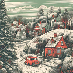 village in winter