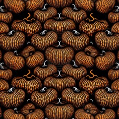 seamless background with halloween pumpkins
