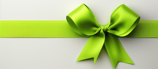 Lime Green ribbon for raising awareness on Lymphoma Cancer and mental health - obrazy, fototapety, plakaty