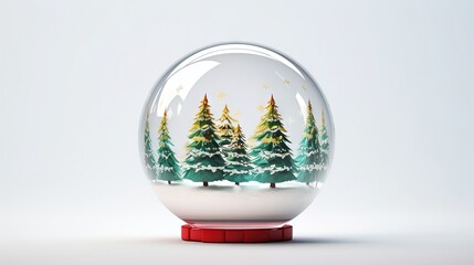  a snow globe with a christmas tree scene inside of it.  generative ai
