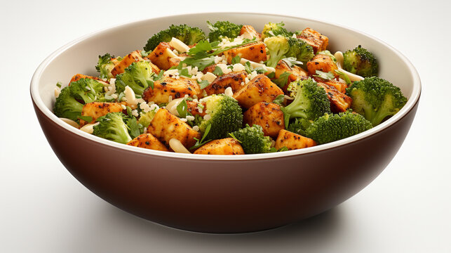 A bowl of broccoli and valnut salad UHD wallpaper Stock Photographic Image