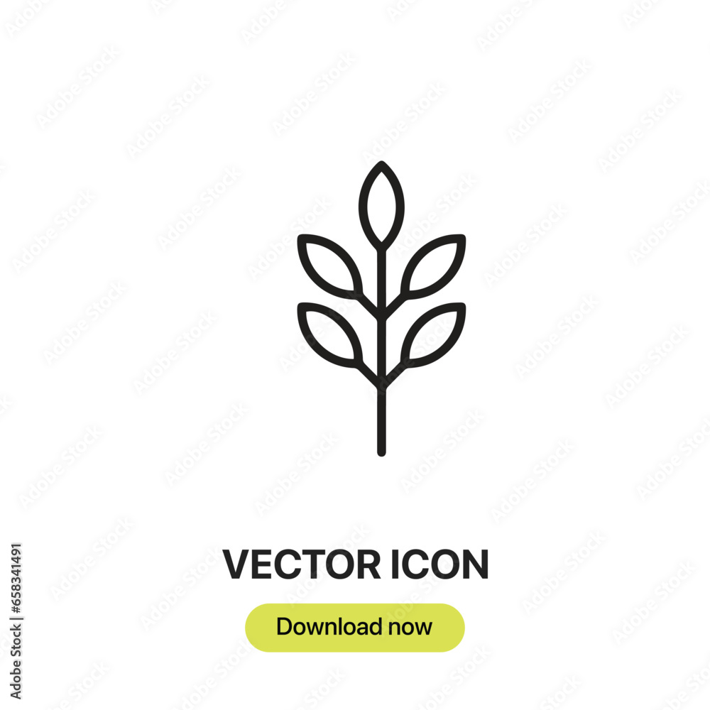 Leinwandbilder plant icon vector. linear-style sign for mobile concept and web design. plant symbol illustration. p