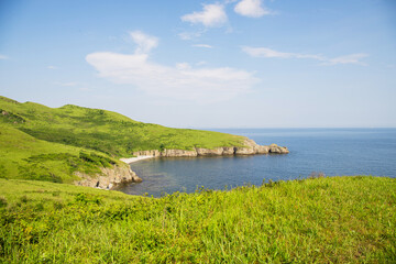 Summer landscape with sea coast.