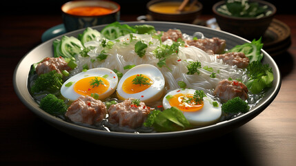 A bowl of corn and avocado soup with pureed corn UHD wallpaper Stock Photographic Image