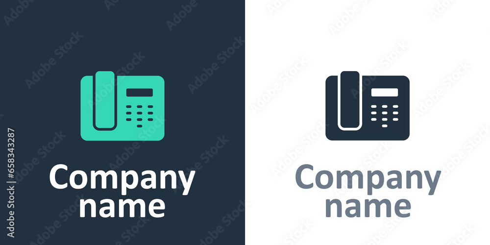 Poster logotype telephone 24 hours support icon isolated on white background. all-day customer support call