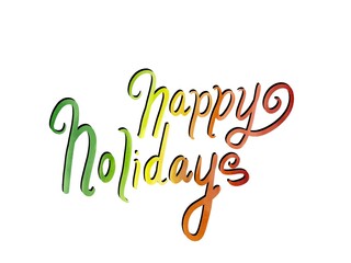 Happy holidays text filled with gradient on white background 