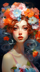 Whimsical art of beautiful girl