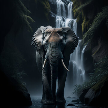 Elephant photography, generative ai