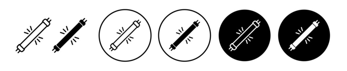 Fluorescent light tube icon set. vector symbol illustration. - obrazy, fototapety, plakaty