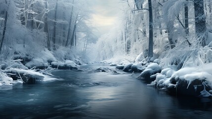 winter river in the forest
