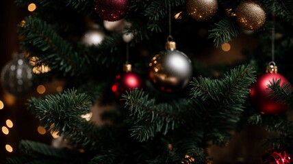 Obraz na płótnie Canvas christmas tree with decorations