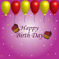 Obraz premium happy birthday invitation card design