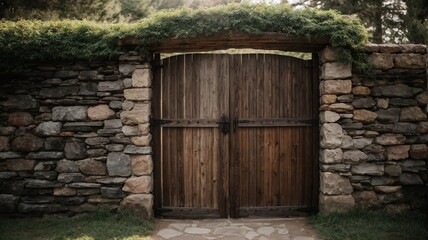 Fototapeta na wymiar old wooden door in a village