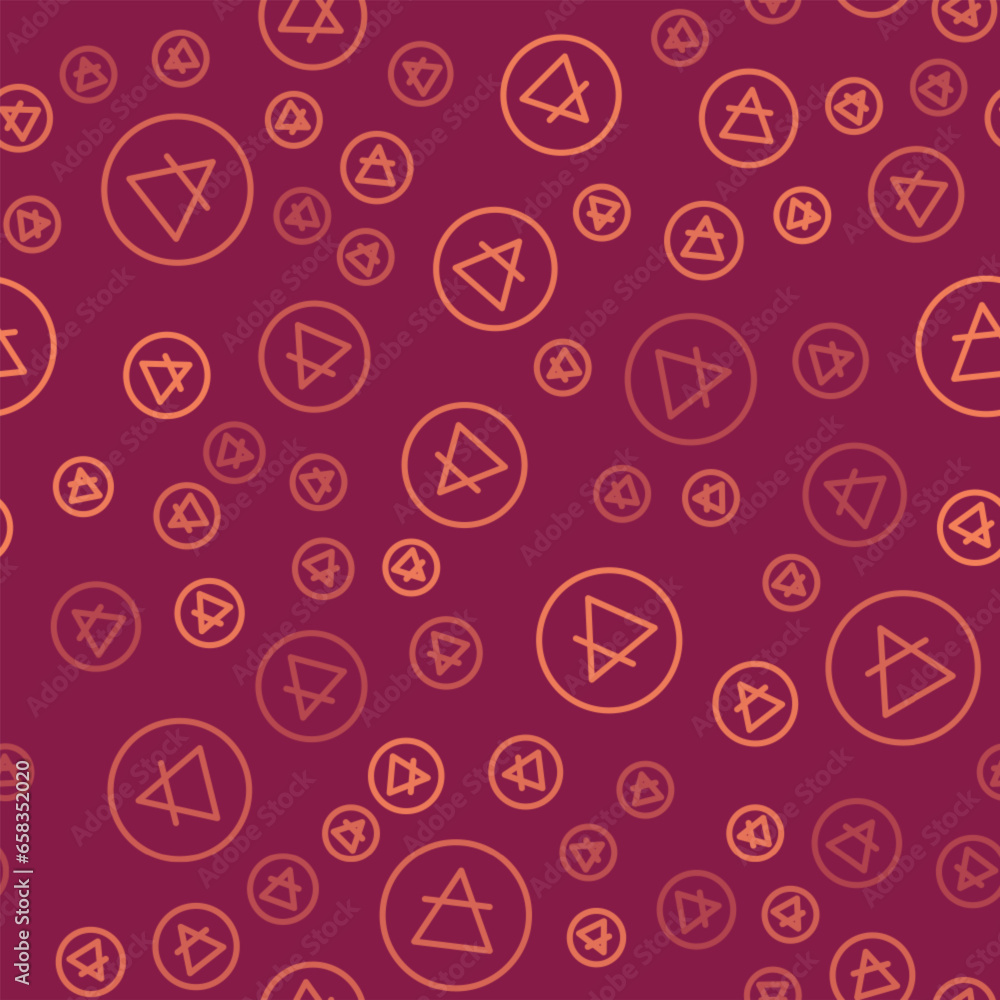 Aufkleber brown line air element of the symbol alchemy icon isolated seamless pattern on red background. basic