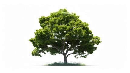 green tree isolated on white.Generative AI