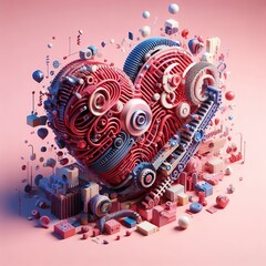 heart design, 3d rendering