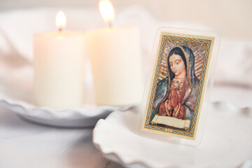 Image of our lady the virgin of guadalupe, an important religious figure in mexico.