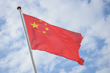 Flag of China is waving in the wind