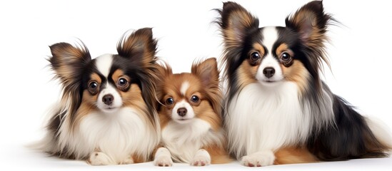 Dog breed with two young dogs