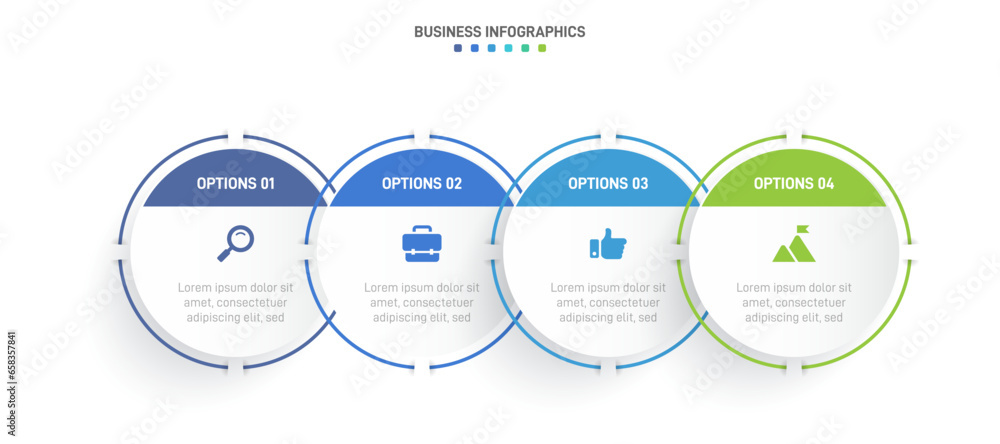 Poster timeline infographic with infochart. modern presentation template with 4 spets for business process.