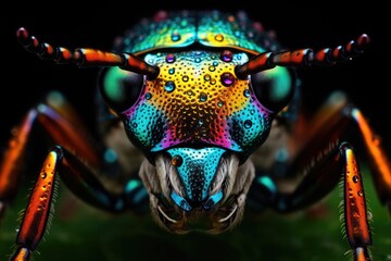 Macro shots of colorful beetle insects  - obrazy, fototapety, plakaty