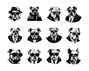 Silhouette Mafia Dog Vector Collection
