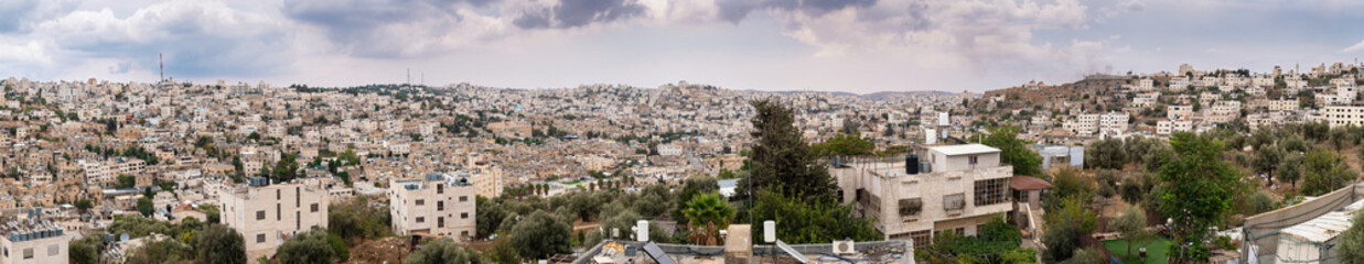 Fototapeta na wymiar Panoramic view of Hebron city, one of the oldest cities in the world
