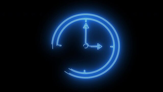 animated video in the form of a neon saber effect wall clock