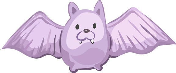 Halloween cute bat on transparent background.