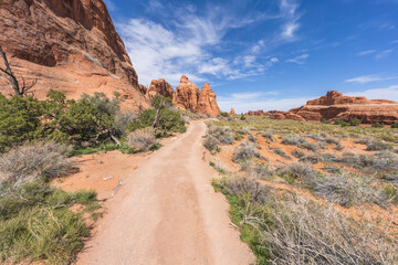 hiking the devils garden trail, arches national park, usa