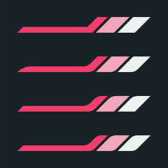 Collection of racing stripe car wrap vinyl decals
