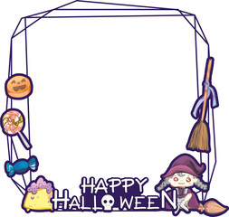 Obraz premium Halloween scary frame on transparent background.