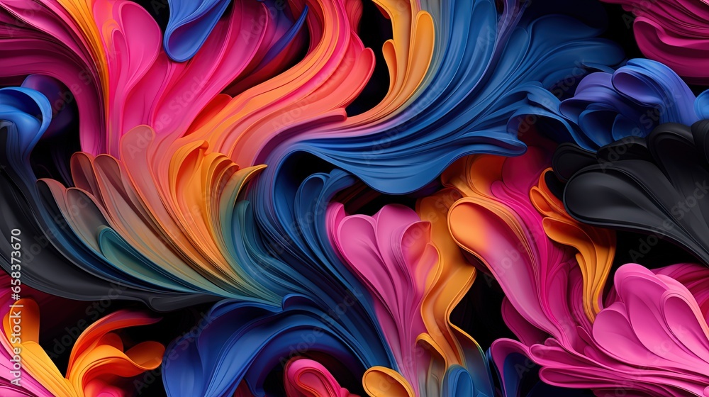 Poster a colorful background with a lot of different colors of paint. generative ai