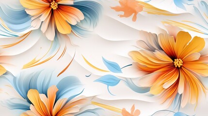 Fototapeta na wymiar a close up of a flower on a white background with orange and blue flowers. generative ai
