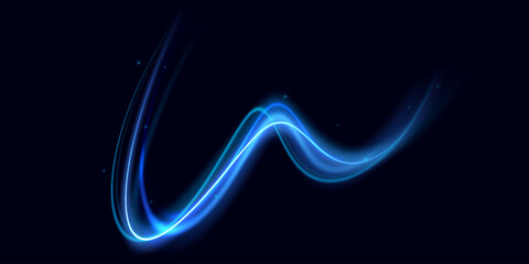 Luminous blue lines png of speed. Light glowing effect png. Abstract motion lines