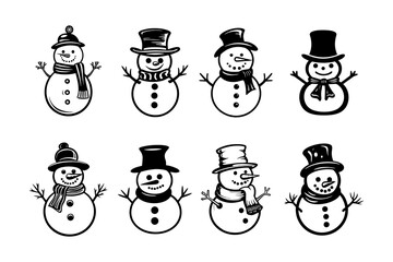 Snowman Vector Illustrations Collection