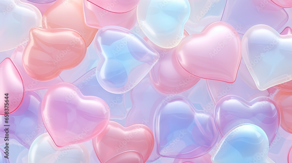 Poster a lot of hearts that are floating in the air together. generative ai