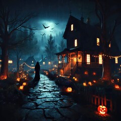 halloween night in the village