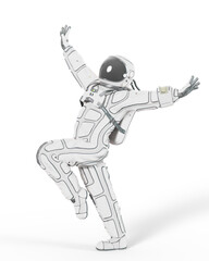 astronaut is happy and exploring