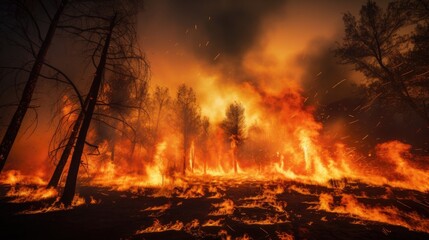 illustration of a large-scale forest fire