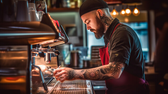 photo of a barista at work.