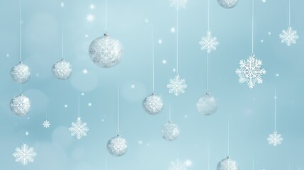  a blue background with white snowflakes and snowflakes.  generative ai