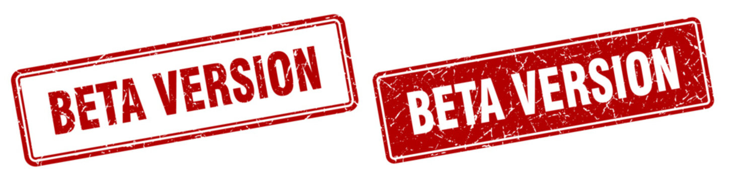 beta version stamp set. beta version square grunge sign